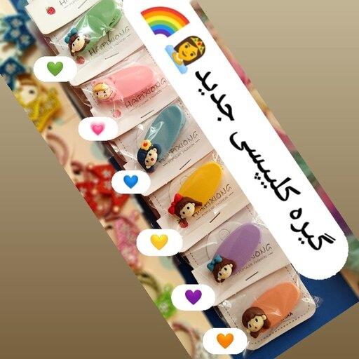 گیره مو کلیپسی دخترانه شمعی پیکسل دختر کوچولو در رنگ‌بندی متنوع